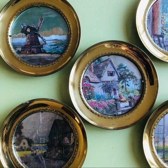 5 Cottagecore Vintage Solid Brass English Scenery - Picture 9 of 10